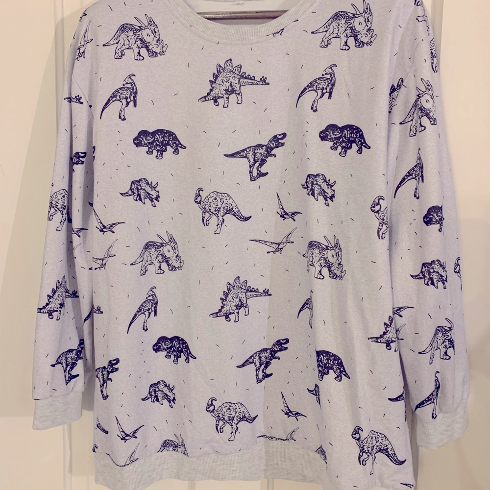 Dinosaur print crew neck.